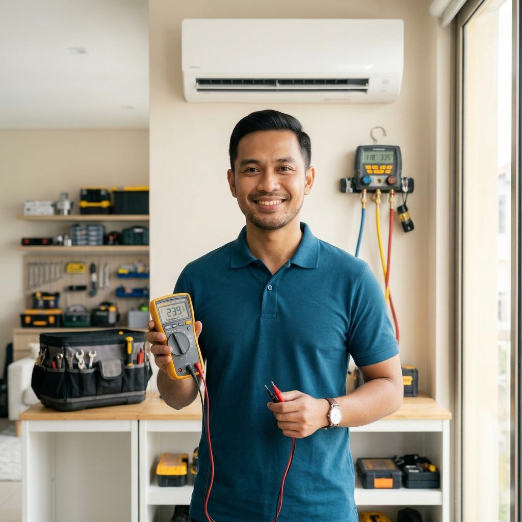 Mr Shahrul, Founder and Lead Aircond Specialist at SA Electrical & Aircond Services